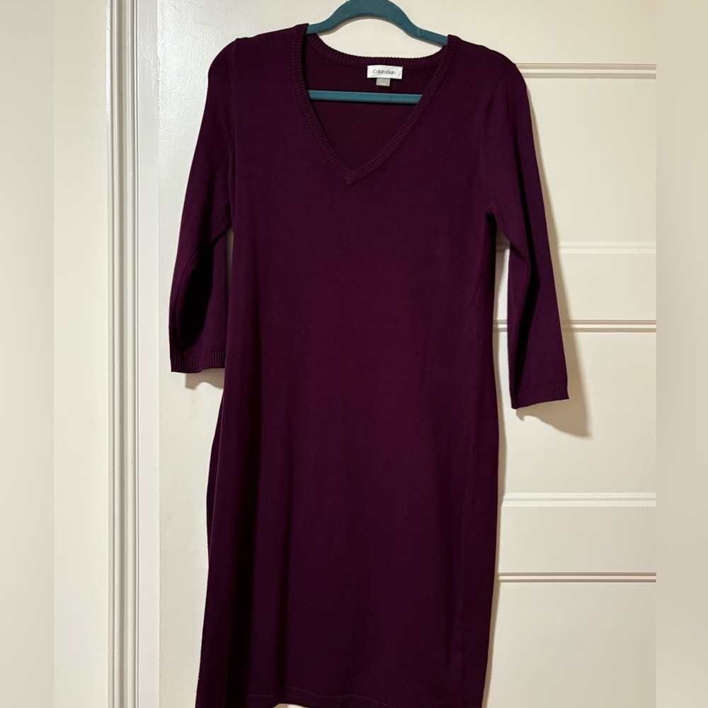 Calvin Klein Purple Long Sleeve Dress